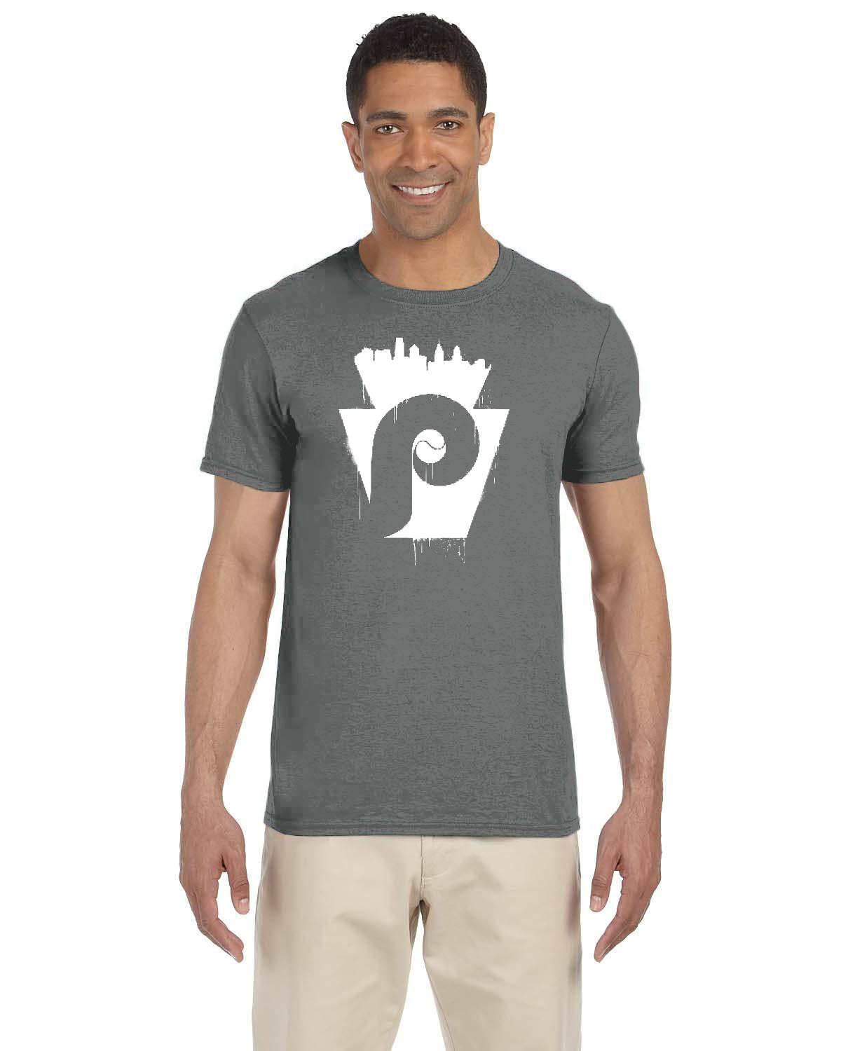 Keystone Philly White Drip Tee (Gildan Adult Softstyle 7.5 oz./lin. yd. T-Shirt | G640)