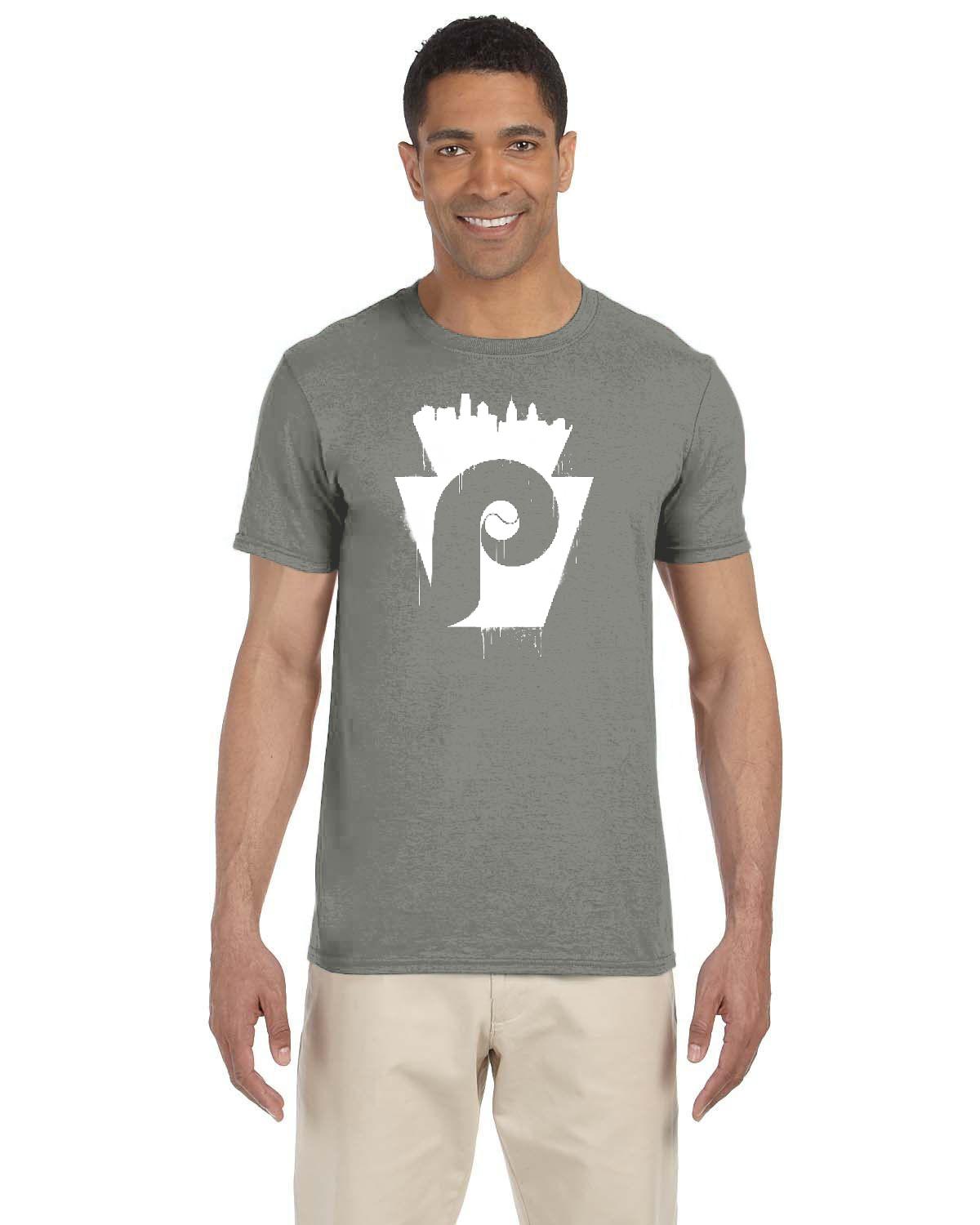 Keystone Philly White Drip Tee (Gildan Adult Softstyle 7.5 oz./lin. yd. T-Shirt | G640)