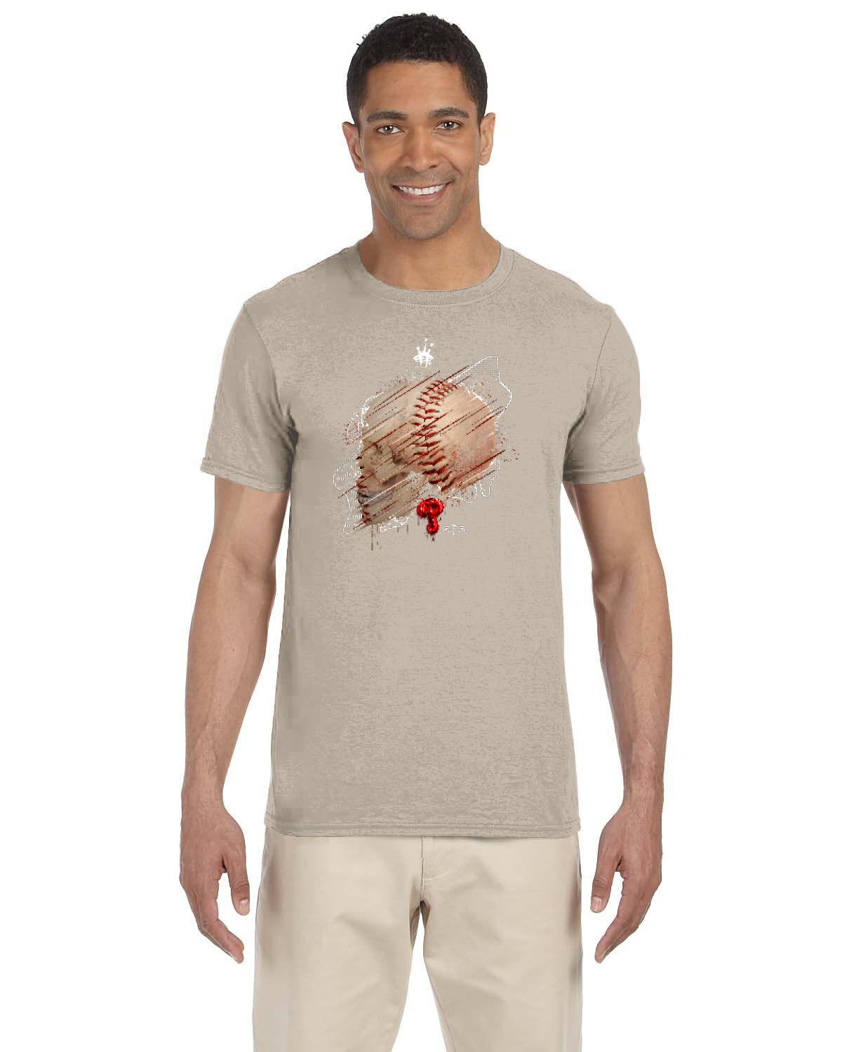 Philly Baseball Skull White Tee (Gildan Adult Softstyle 7.5 oz./lin. yd. T-Shirt | G640)