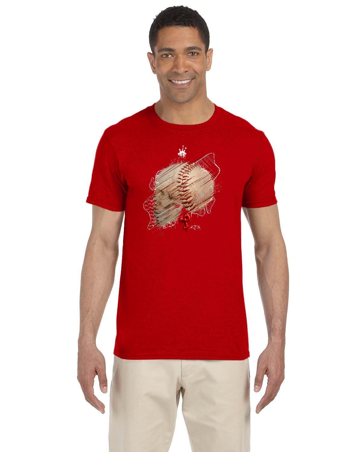 Philly Baseball Skull White Tee (Gildan Adult Softstyle 7.5 oz./lin. yd. T-Shirt | G640)