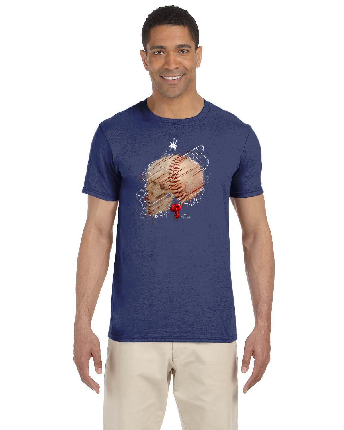 Philly Baseball Skull White Tee (Gildan Adult Softstyle 7.5 oz./lin. yd. T-Shirt | G640)
