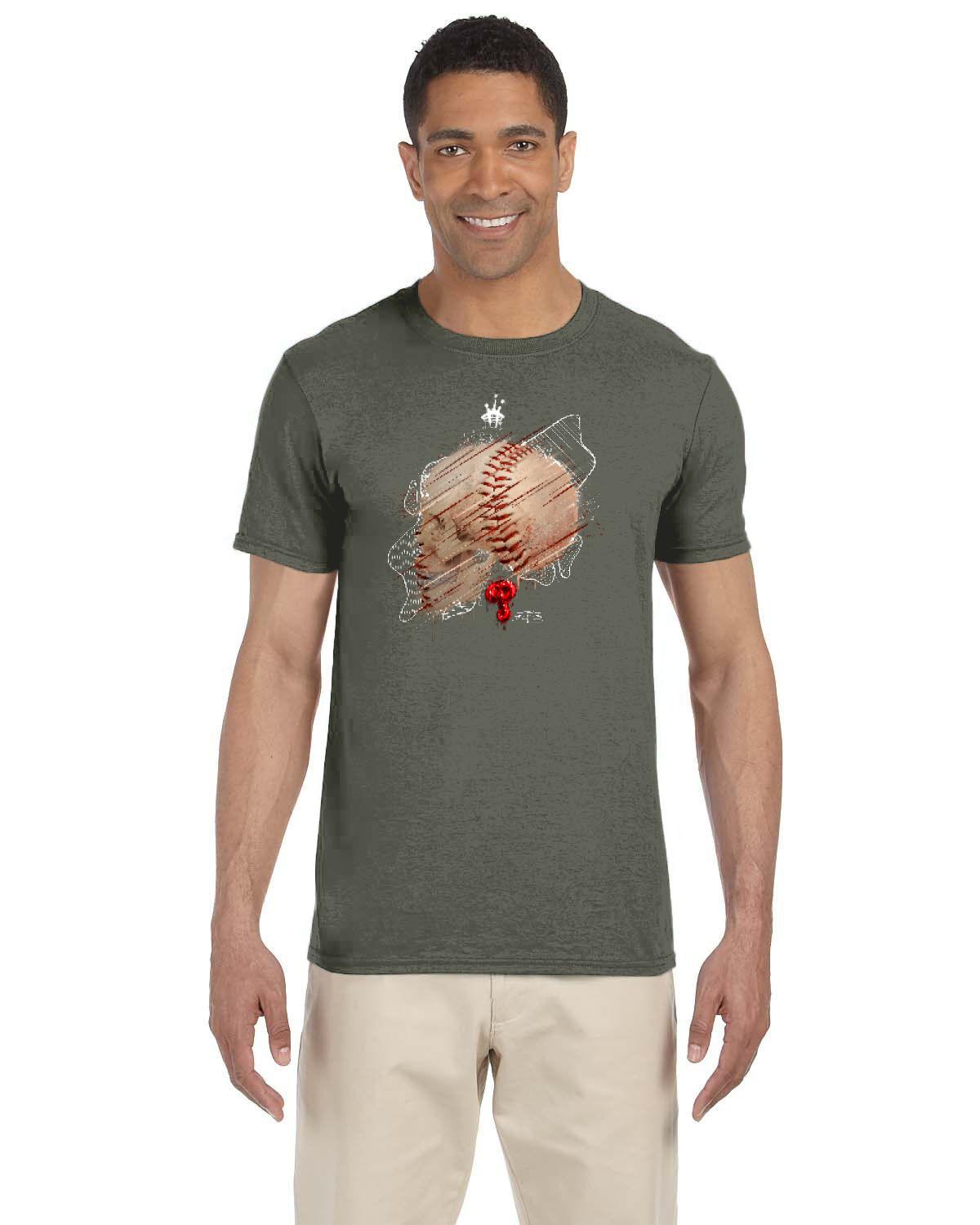 Philly Baseball Skull White Tee (Gildan Adult Softstyle 7.5 oz./lin. yd. T-Shirt | G640)