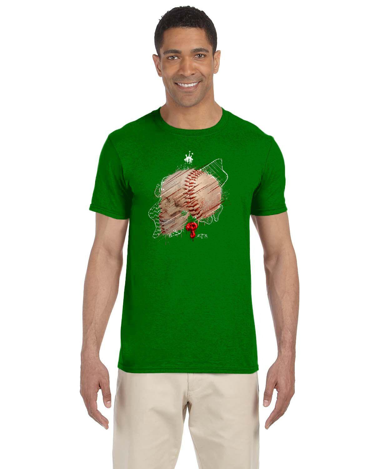 Philly Baseball Skull White Tee (Gildan Adult Softstyle 7.5 oz./lin. yd. T-Shirt | G640)