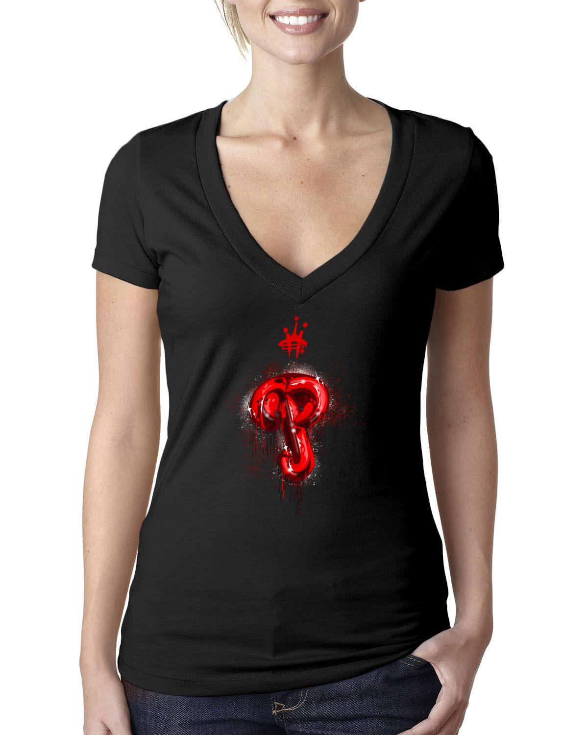 Philly Dimensional V Neck (Next Level Ladies' CVC Deep V | 6640)