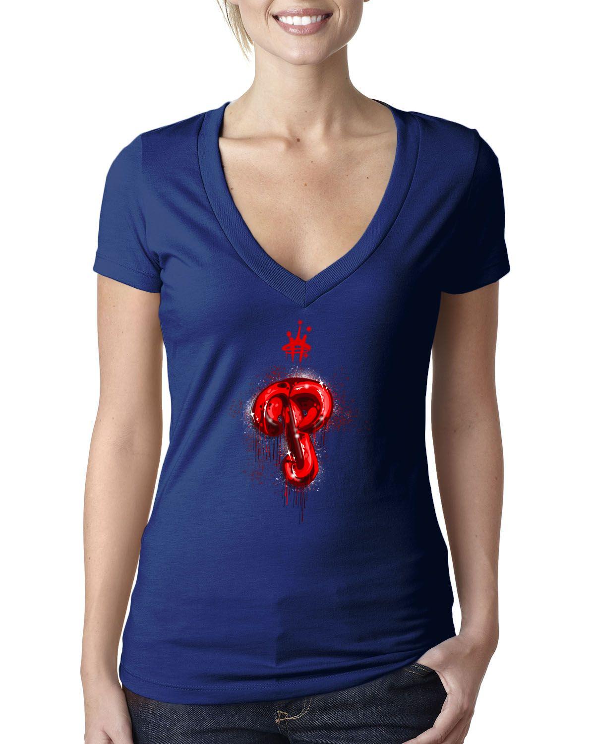Philly Dimensional V Neck (Next Level Ladies' CVC Deep V | 6640)