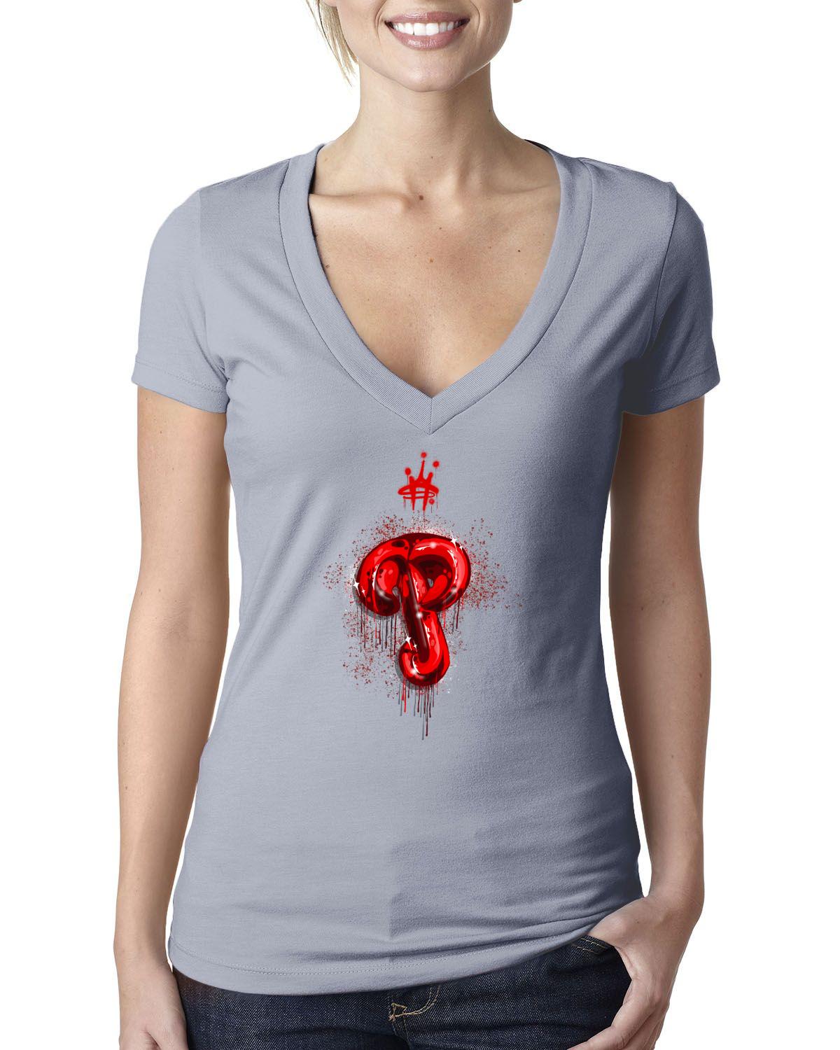 Philly Dimensional V Neck (Next Level Ladies' CVC Deep V | 6640)