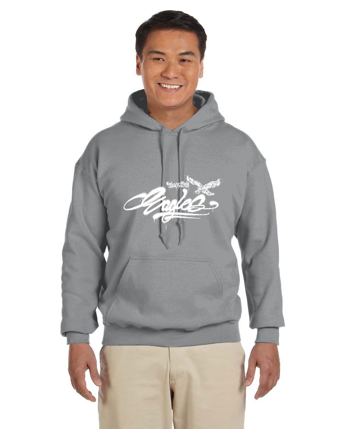 Eagles Script Gildan Adult Heavy Blend 13.3 oz./lin. yd., 50/50 Hood | G185