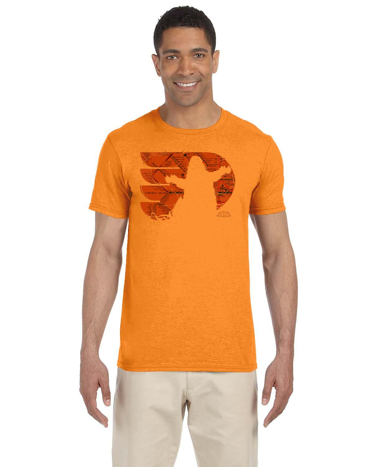 Gritty "Oh Yeah" Orange Map Gildan Adult Softstyle 7.5 oz./lin. yd. T-Shirt | G640
