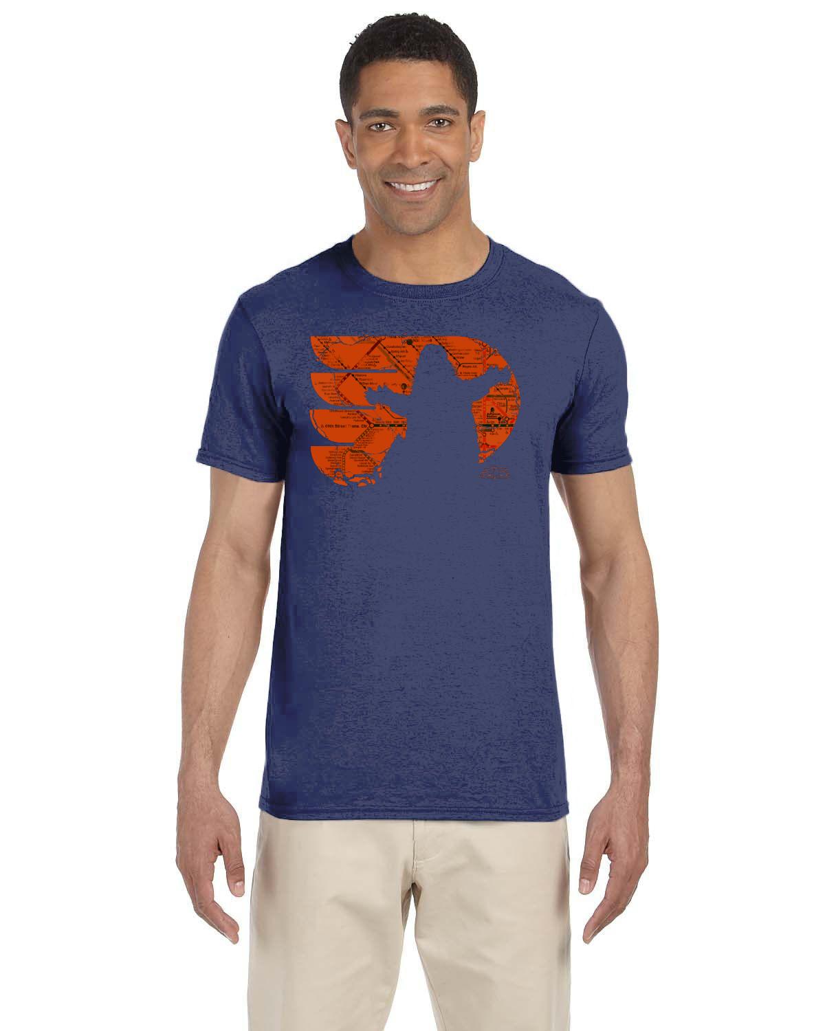 Gritty "Oh Yeah" Orange Map Gildan Adult Softstyle 7.5 oz./lin. yd. T-Shirt | G640