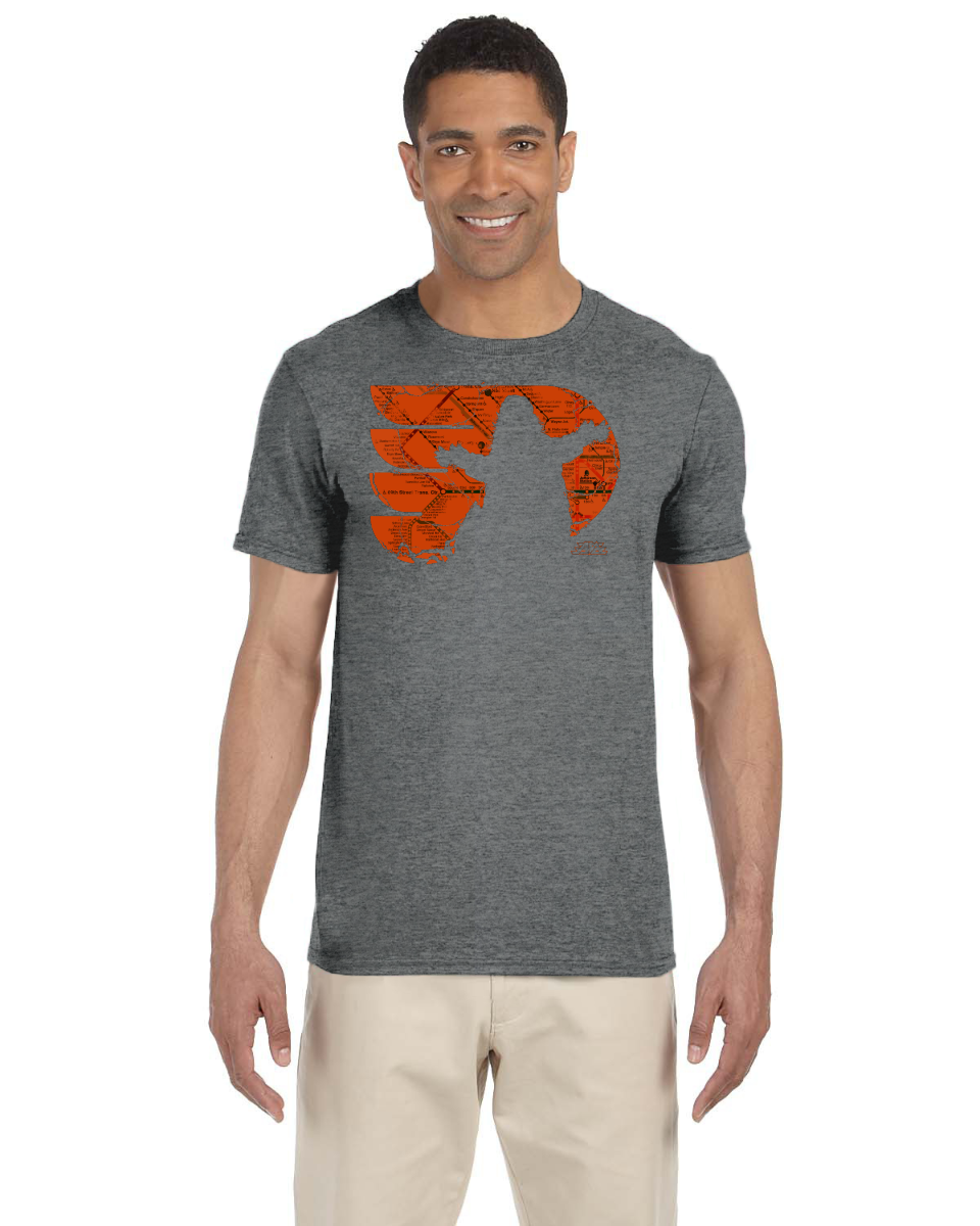 Gritty "Oh Yeah" Orange Map Gildan Adult Softstyle 7.5 oz./lin. yd. T-Shirt | G640