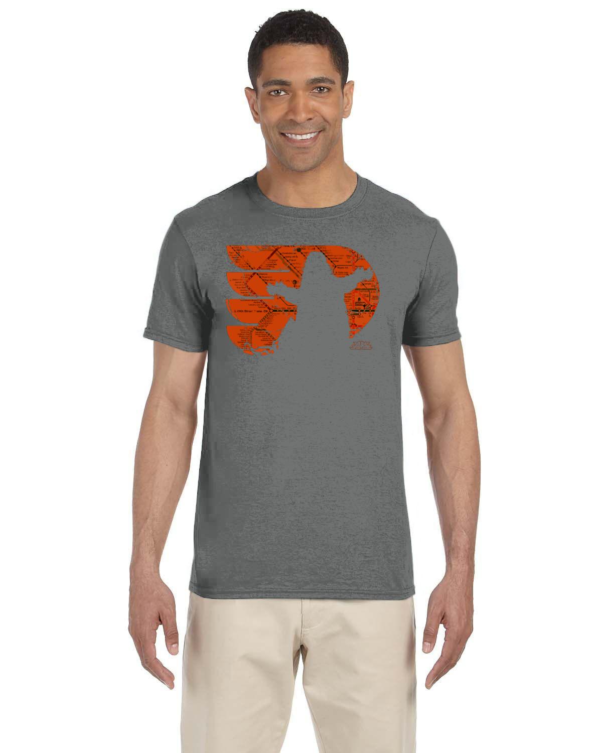 Gritty "Oh Yeah" Orange Map Gildan Adult Softstyle 7.5 oz./lin. yd. T-Shirt | G640