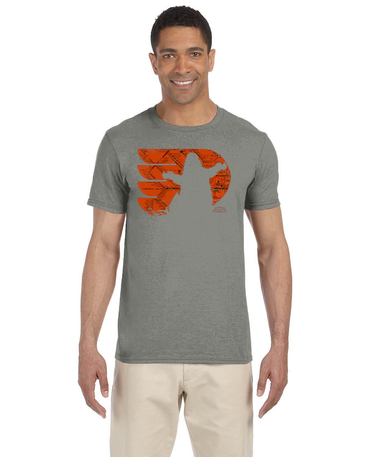 Gritty "Oh Yeah" Orange Map Gildan Adult Softstyle 7.5 oz./lin. yd. T-Shirt | G640