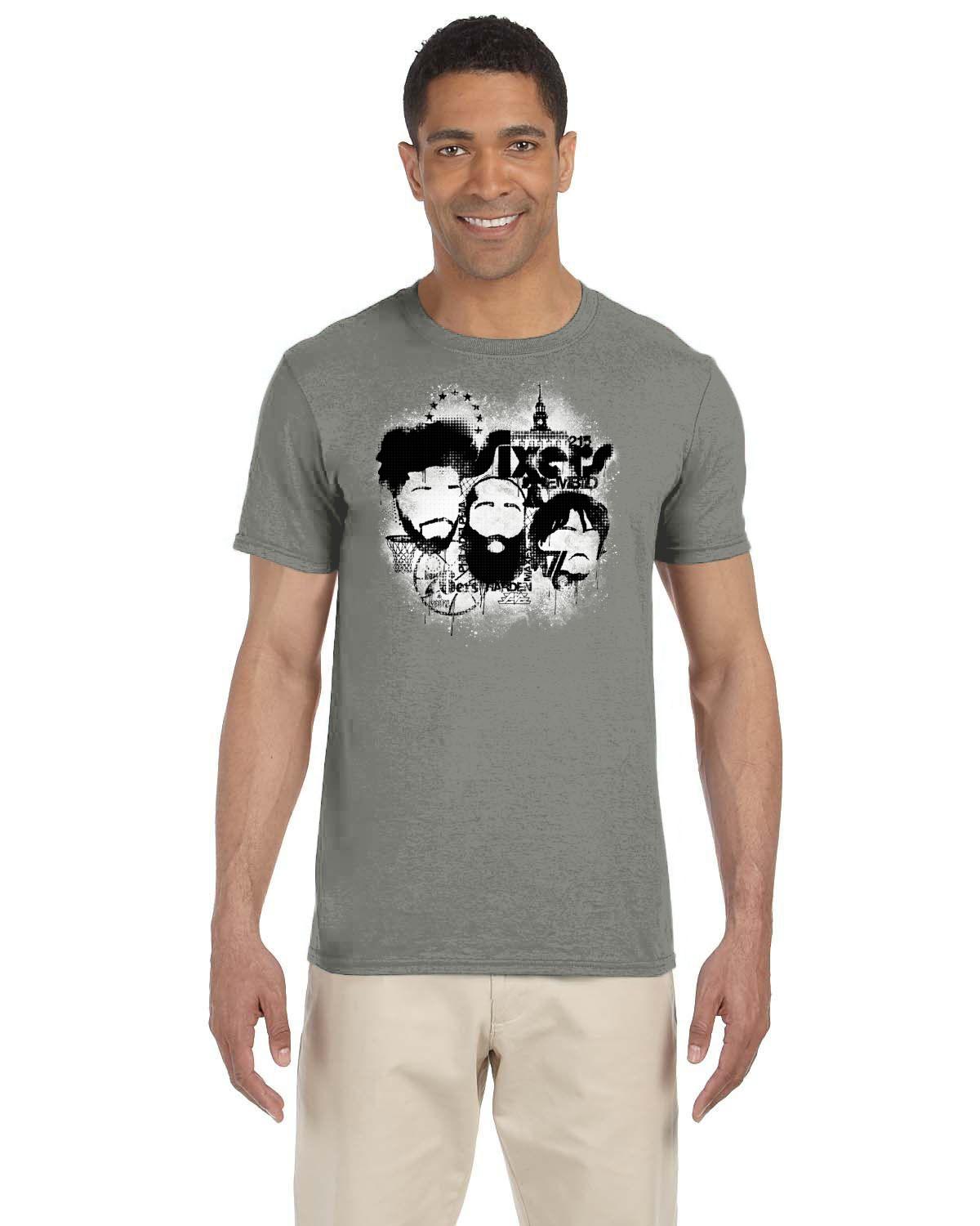 Sixers 3 Gildan Adult Softstyle 7.5 oz./lin. yd. T-Shirt | G640