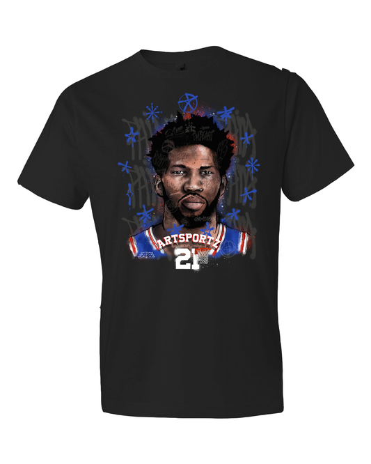 Embiid Phila Background Anvil by Gildan - Softstyle® Lightweight T-Shirt - 980