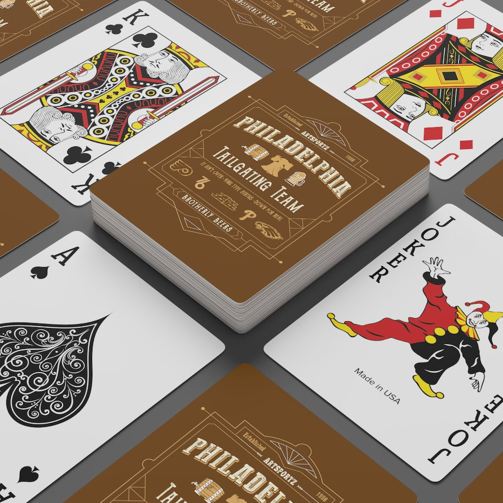 Artsportz Tailgate Team Brown Custom Poker Cards