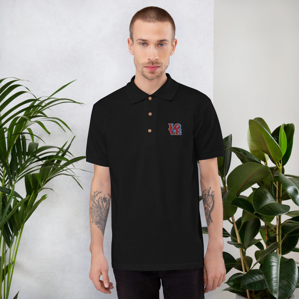 Love Embroidered Polo Shirt
