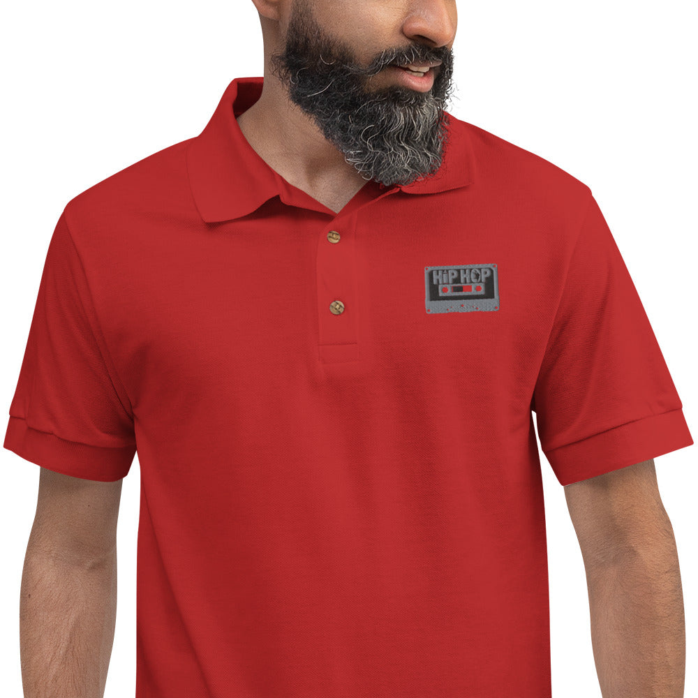 Hip Hop Tape Embroidered Polo Shirt