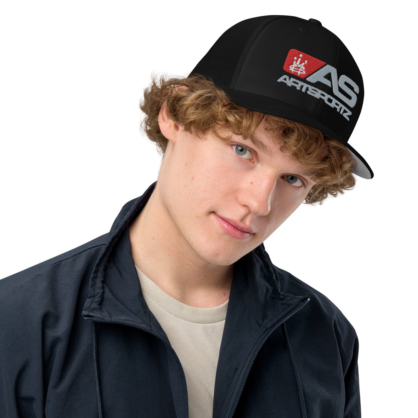 AS FLAG RED Closed-back trucker cap