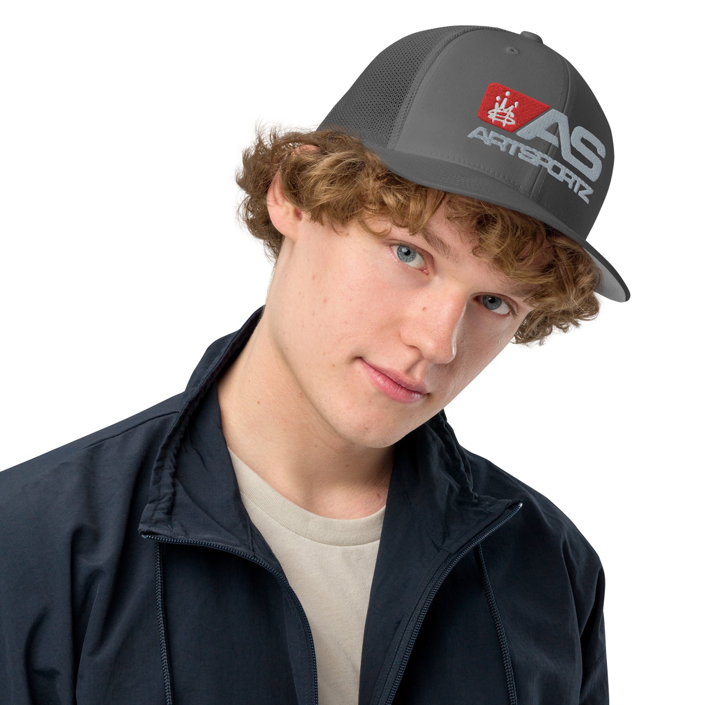 AS FLAG RED Closed-back trucker cap
