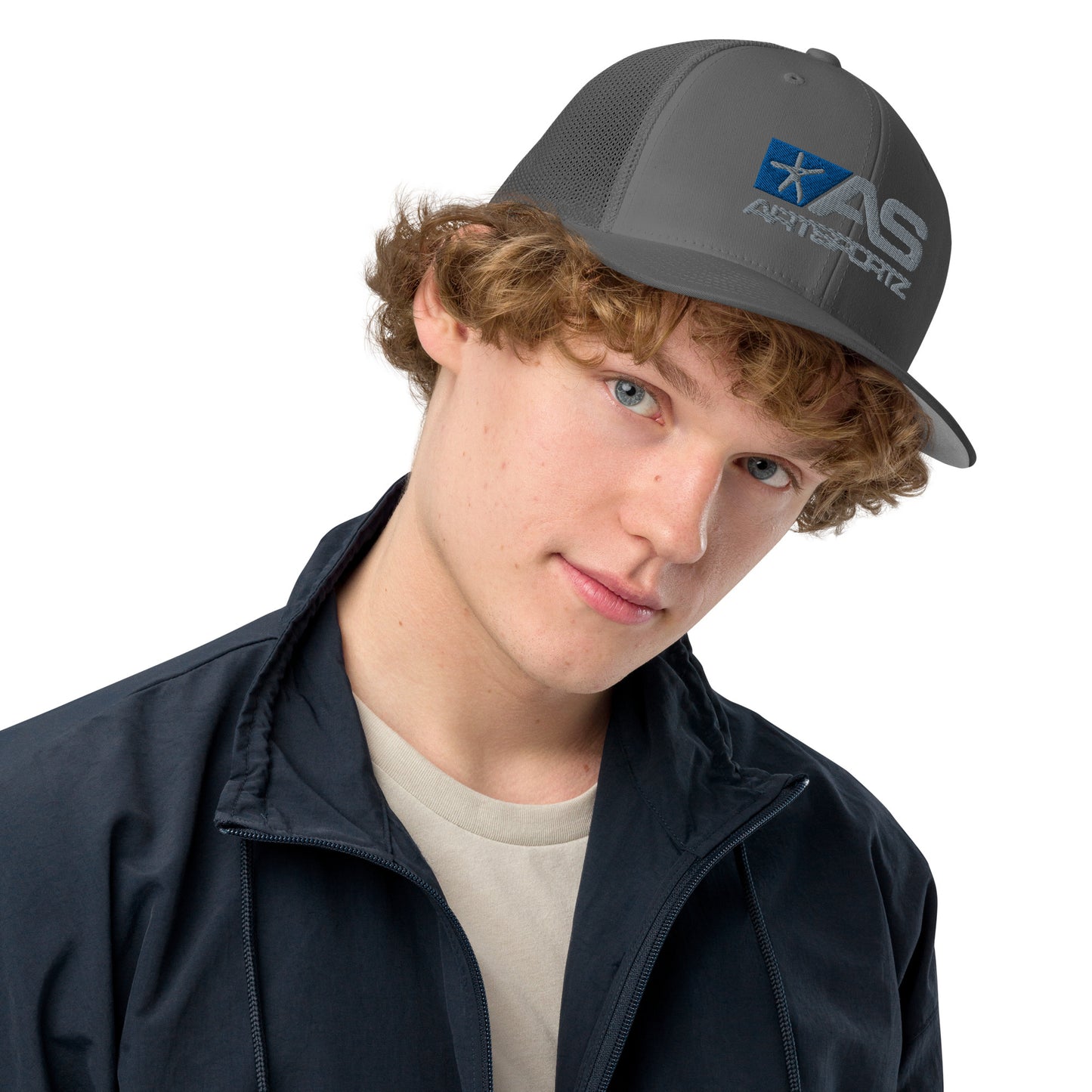 AS FLAG BLUE Closed-back trucker cap