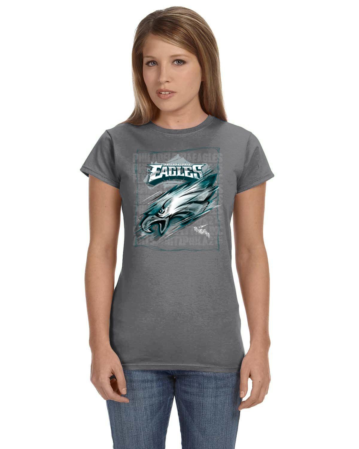 Fly Eagles Fly Ladies Tee (Gildan Ladies' Softstyle 7.5 oz./lin. yd. Fitted T-Shirt | G640L)