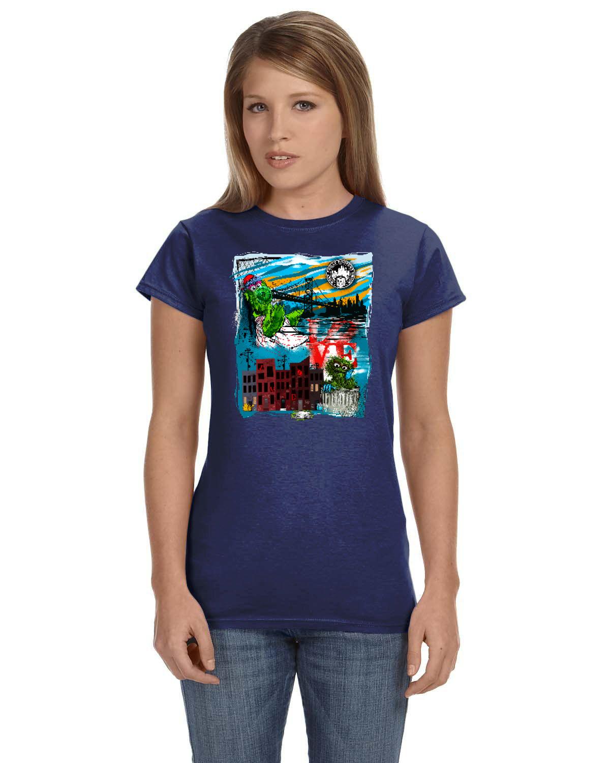 Philly Phan Mash Up Tee (Gildan Ladies' Softstyle 7.5 oz./lin. yd. Fitted T-Shirt | G640L)