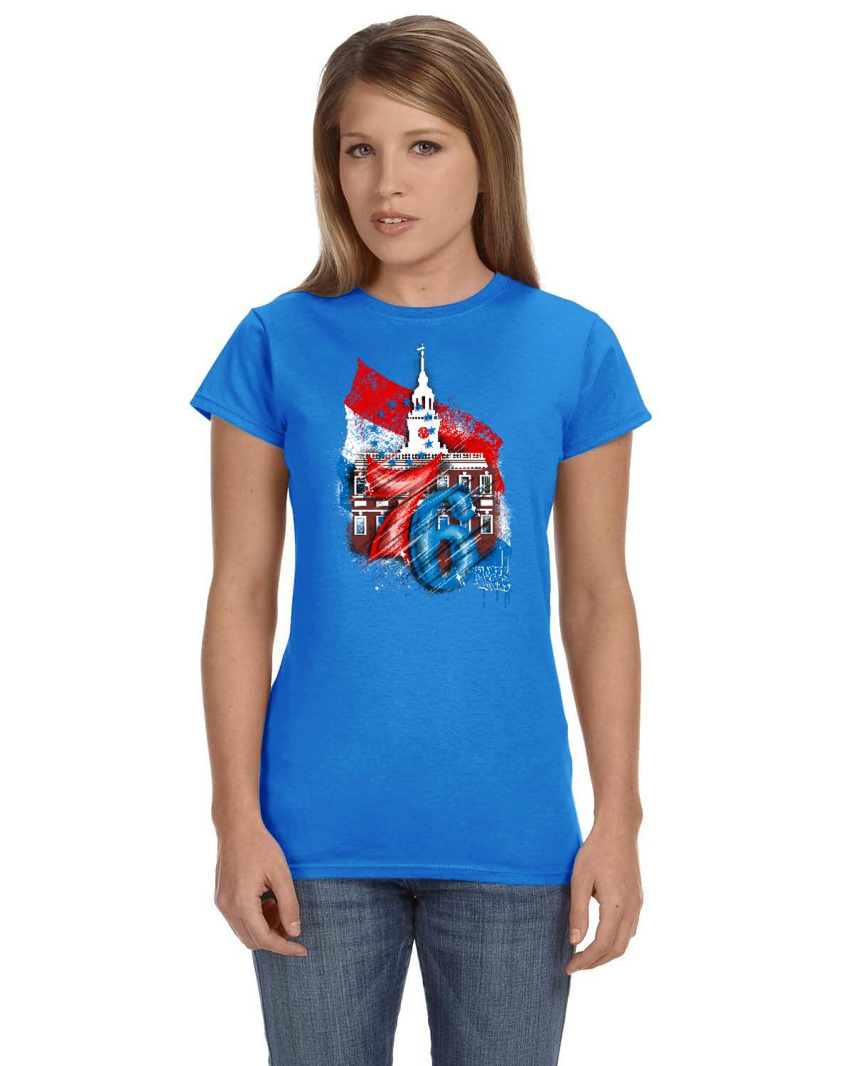 76ers Independence Ladies Tee (Gildan Ladies' Softstyle 7.5 oz./lin. yd. Fitted T-Shirt | G640L)