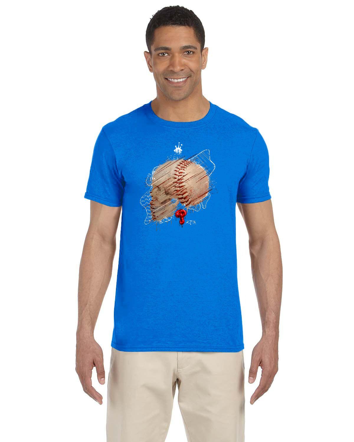 Philly Baseball Skull White Tee (Gildan Adult Softstyle 7.5 oz./lin. yd. T-Shirt | G640)