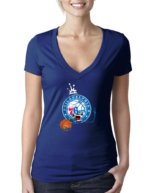 Sixers Monster V Neck (Next Level Ladies' CVC Deep V | 6640)