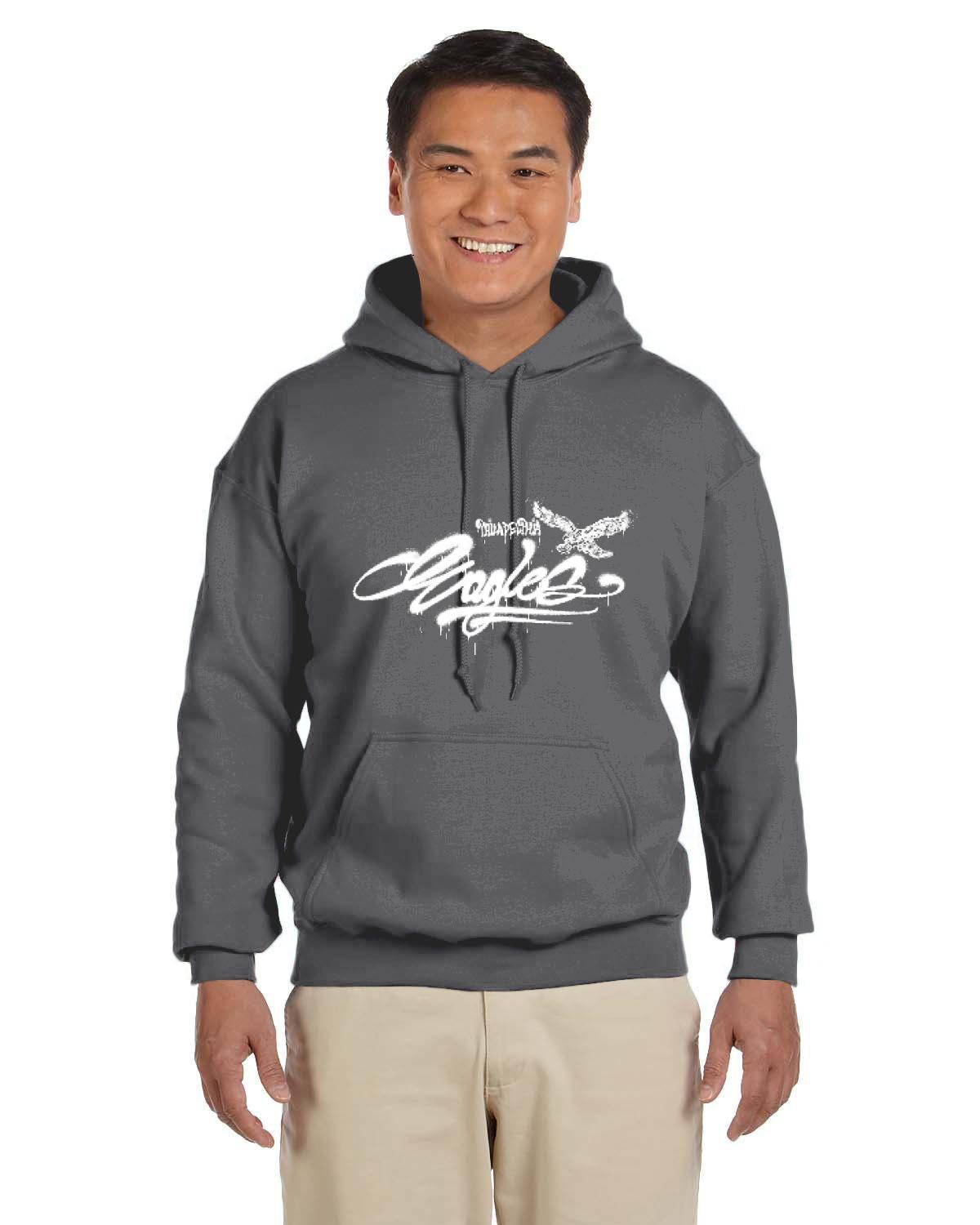 Eagles Script Gildan Adult Heavy Blend 13.3 oz./lin. yd., 50/50 Hood | G185