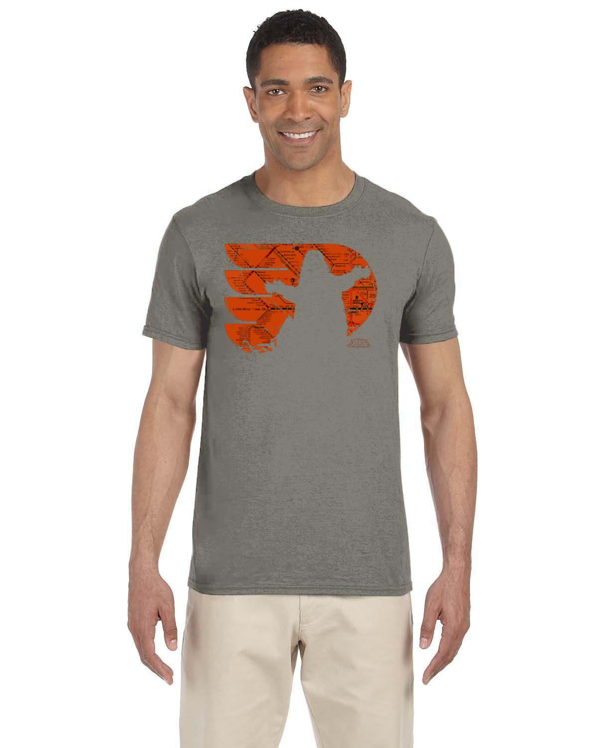 Gritty "Oh Yeah" Orange Map Gildan Adult Softstyle 7.5 oz./lin. yd. T-Shirt | G640