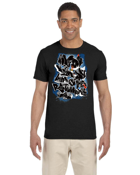 Funky Alphabet Black Gildan Adult Softstyle 7.5 oz./lin. yd. T-Shirt | G640