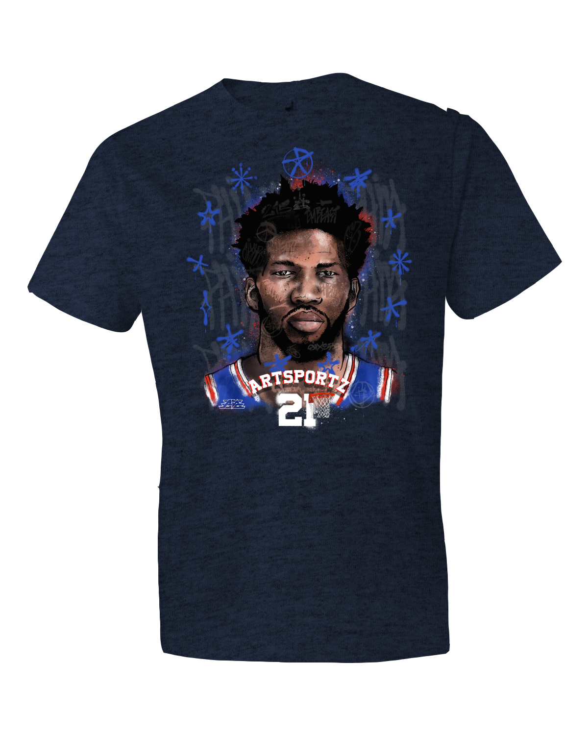 Embiid Phila Background Anvil by Gildan - Softstyle® Lightweight T-Shirt - 980