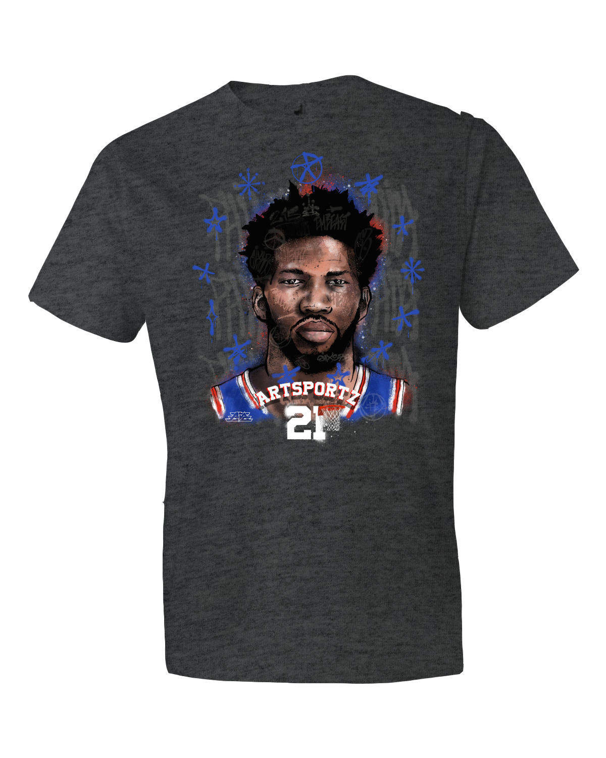 Embiid Phila Background Anvil by Gildan - Softstyle® Lightweight T-Shirt - 980