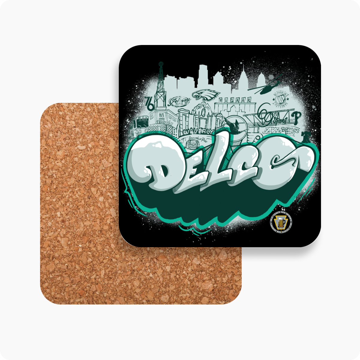 DELCO TAILGATE TOUR Cork and hardwood coasters