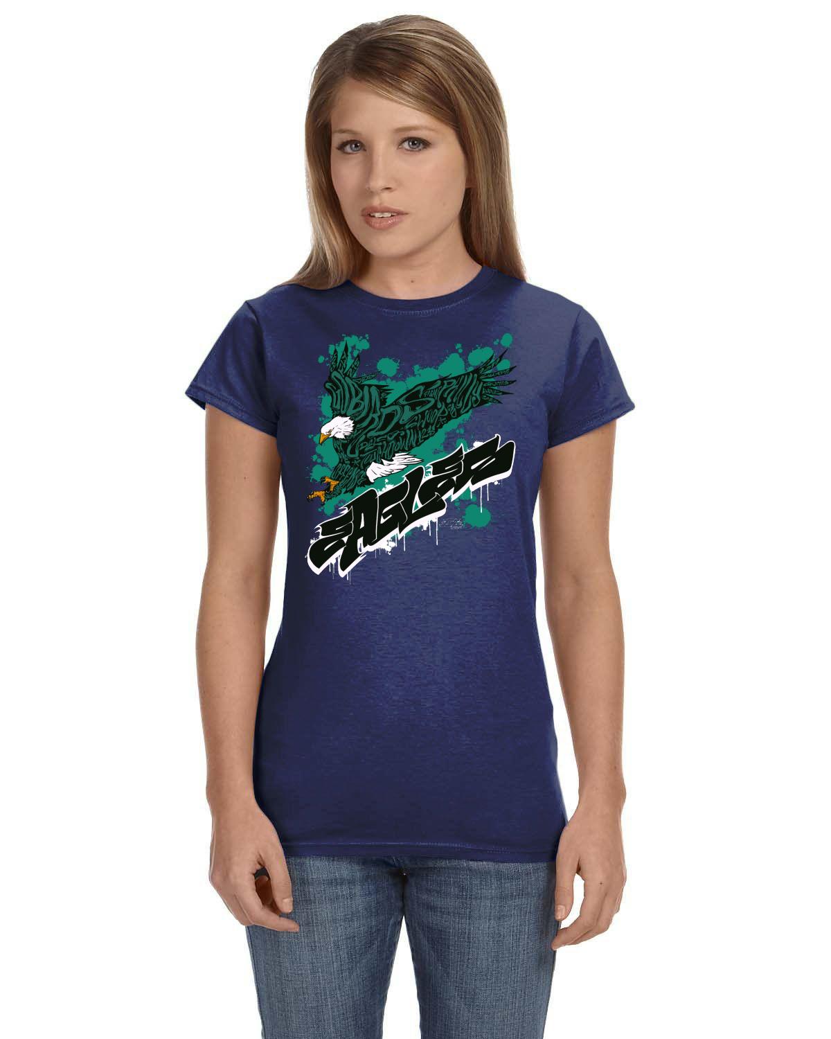 Eagles Fly 2022 Gildan Ladies' Softstyle 7.5 oz./lin. yd. Fitted T-Shirt | G640L